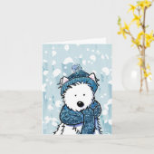 スパークリー冬ウェスティーカード カード (黄色い花)