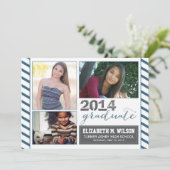 スパークリー卒業おめでとう（濃紺） 案内状 (スタンド正面)