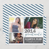 スパークリー卒業おめでとう（濃紺） 案内状 (正面/裏面)