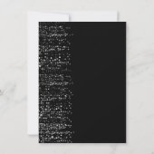 スパークリー夜ブライダル誕生日ブラックダイヤモンドグリット 招待状 (裏面)