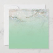 スパークリー大理石ミントグラデーショングリーン結婚ズ 招待状 (裏面)