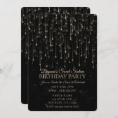 スパークリー射撃、 発砲スターズブラックシックスウィート16 招待状 (正面/裏面)