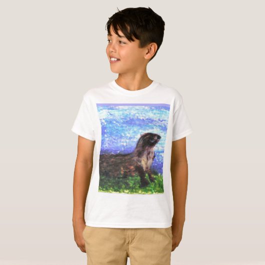 スパークリー川オッタアート Tシャツ (正面フル)