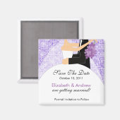 スパークリー新郎新婦デイトマグネットを保存 マグネット (正面/裏面)