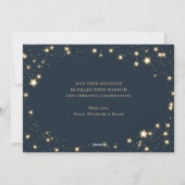 スパークリー星の青い写真クリスマスカード シーズンカード (裏面)