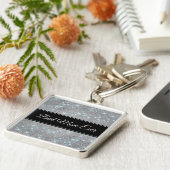 スパークリー星シルバーブラック最高のマム キーホルダー (側面)