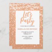 スパークリー桃の大人の誕生日レリーズパーティー 招待状 (正面/裏面)