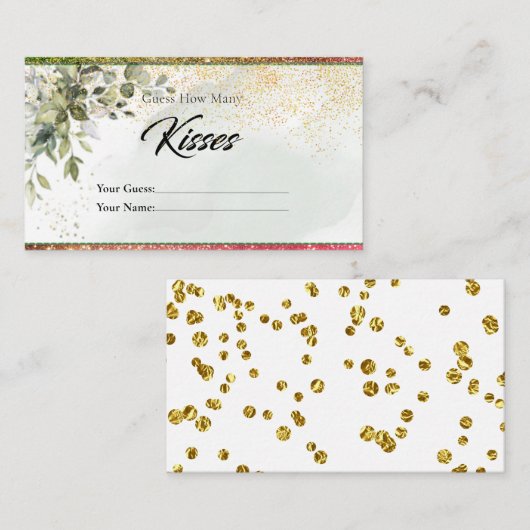 スパークリー植物数キスブライダル囲い エンクロージャーカード (正面/裏面)