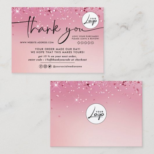 スパークリー注文ありがとう名刺 名刺 (正面/裏面)