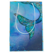 スパークリー海マーメイドフィンテール誕生日パーティー ミディアムペーパーバッグ (正面)