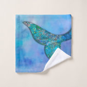 スパークリー海マーメイドフィンテール魅惑 バスタオルセット (ウォッシュタオル)