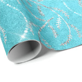 スパークリー海ローレルフローラシルバーダイヤモンド ラッピングペーパー (ロールコーナー)