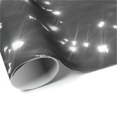 スパークリー深いシー海ウェーブ白黒 ラッピングペーパー (ロールコーナー)