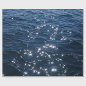 スパークリー深いブルーシーウェーブズ ラッピングペーパー (フラット)