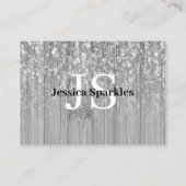 スパークリー灰色の銀の竹の木モノグラきらきら光るム 名刺 (裏面)