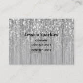 スパークリー灰色の銀の竹の木モノグラきらきら光るム 名刺 (正面)