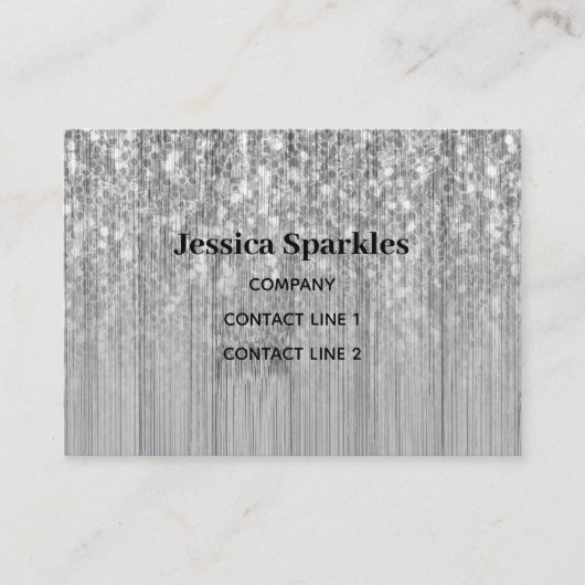 スパークリー灰色の銀の竹の木モノグラきらきら光るム 名刺 (正面)
