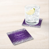 スパークリー王室のシルバーグリッターパープル30歳の誕生日 スクエアペーパーコースター (インサイチュ)