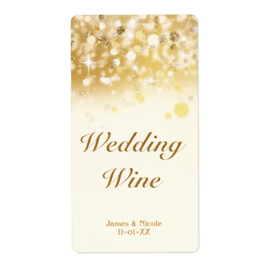 スパークリー結婚ゴールデンライツホリデーワインラベル ラベル (正面)