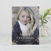 スパークリー緑の水牛のプレイド写真クリスマスカード シーズンカード (スタンド正面)