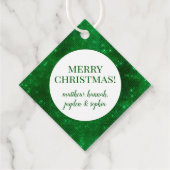 スパークリー緑色のホイルパーソナライズされた フェイバータグ (裏面)