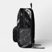 スパークリー線シルバーブラックシック抽象芸術モノグラム プリントバックパック (右)