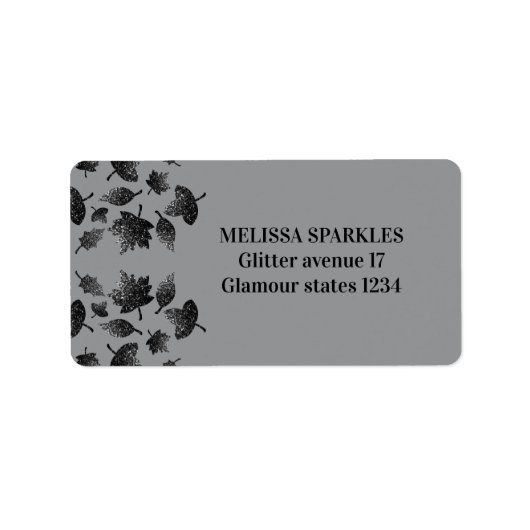 スパークリー葉グレー銀秋秋のパターン ラベル (正面)
