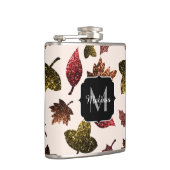 スパークリー葉秋秋パターンモノグラム フラスク (右)