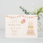 スパークリー誕生日パーティーの招待 招待状 (スタンド正面)