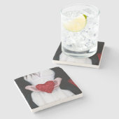 スパークリー赤恋ハート（バレンタインデー） ストーンコースター (横)
