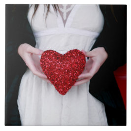 スパークリー赤恋ハート（バレンタインデー） タイル