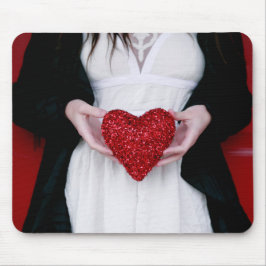 スパークリー赤恋ハート（バレンタインデー） マウスパッド