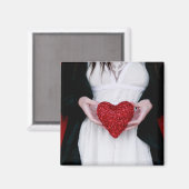 スパークリー赤恋ハート(バレンタインデー) マグネット (正面/裏面)