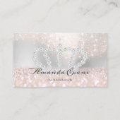 スパークリー赤面グリッターメイクアップアーティストシルバー王室の 予約カード (正面)