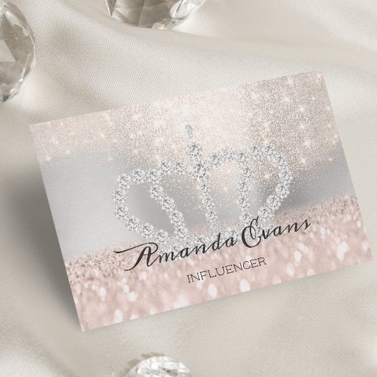 スパークリー赤面グリッターメイクアップアーティストシルバー王室の 予約カード