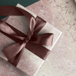 スパークリー赤面パールシルバーピンクローズ金ゴールド ラッピングペーパー