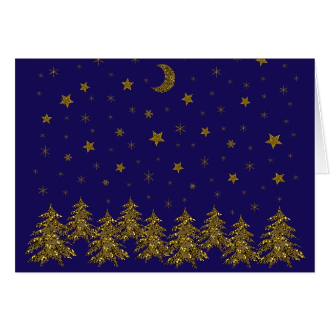 スパークリー金ゴールドクリスマスツリーの青 (正面横)