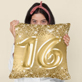 スパークリー金ゴールドグリッターとフォイルスウィート16 クッション