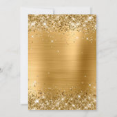 スパークリー金ゴールドグリッターとフォイルスウィート16 招待状 (裏面)