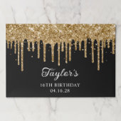 スパークリー金ゴールドグリッタードリップス16誕生日 ペーパーパッド (正面)