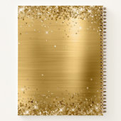 スパークリー金ゴールドグリッターフォイルモノグラムスケッチ ノートブック (裏面)