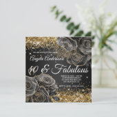 スパークリー金ゴールドグリッターブラックバラグラム40と素晴らしい 招待状 (スタンド正面)