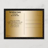 スパークリー金ゴールドスノーフレーク喜びフォトカード シーズンポストカード (裏面)