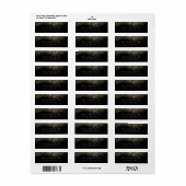 スパークリー金ゴールドセピア紙吹雪白黒RSVP ラベル (フルシート)