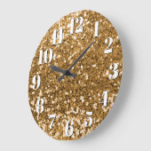 スパークリー金ゴールドチュンキーグリッター ラージ壁時計 (傾斜)