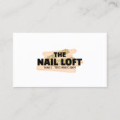 スパークリー金ゴールドピーチ爪、 ネイルマニキュアネイルアーティストサロン 名刺 (裏面)