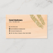 スパークリー金ゴールドピーチ爪、 ネイルマニキュアネイルアーティストサロン 名刺 (正面)