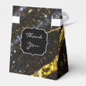 スパークリー金ゴールドブラックシック抽象芸術モノグラム フェイバーボックス (裏面サイド)