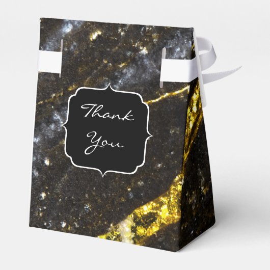 スパークリー金ゴールドブラックシック抽象芸術モノグラム フェイバーボックス (裏面サイド)