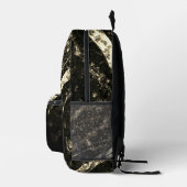 スパークリー金ゴールドブラックシック抽象芸術モノグラム プリントバックパック (右)